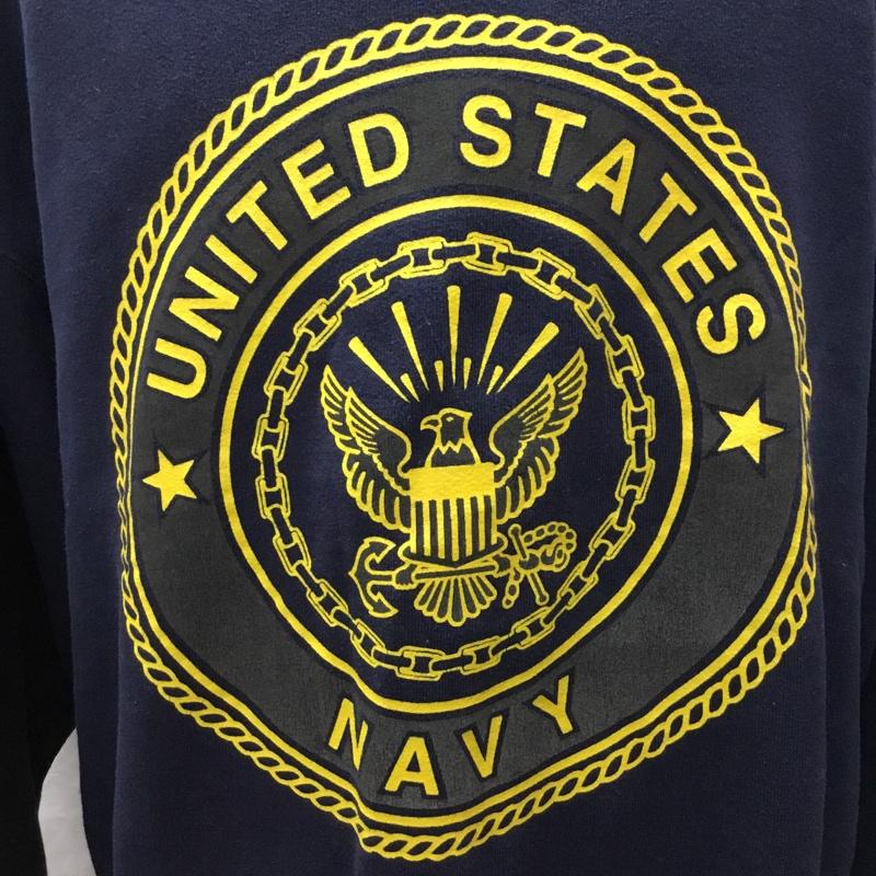 古着 USED トレーナー 長袖 ミリタリー トレーナー u.s.navy 古着 クルーネック スウェット ロゴ、文字 紺 / ネイビー /  メンズ USED 古着 中古 10121926