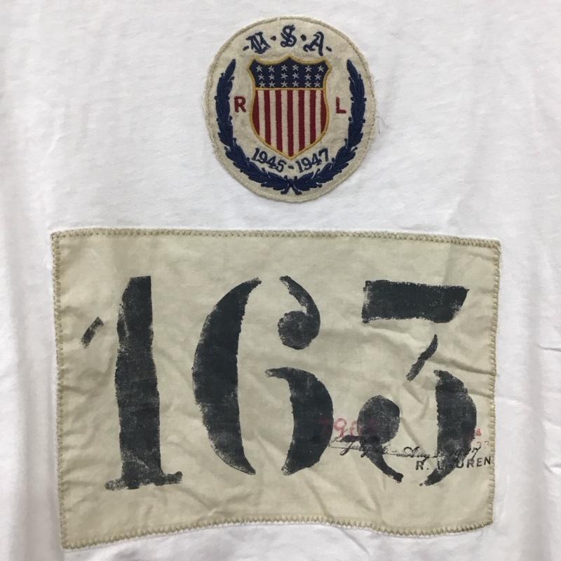 ポロバイラルフローレン Polo by RALPH LAUREN Tシャツ 半袖 半袖カットソー プリントTシャツ クルーネックカットソー XL ロゴ、文字 白 / ホワイト /  メンズ USED 古着 中古 10134942
