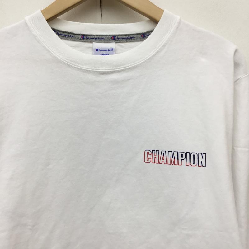チャンピオン Champion カットソー 長袖 C3-S406 L ロゴ、文字 白 / ホワイト /  メンズ USED 古着 中古 10143639