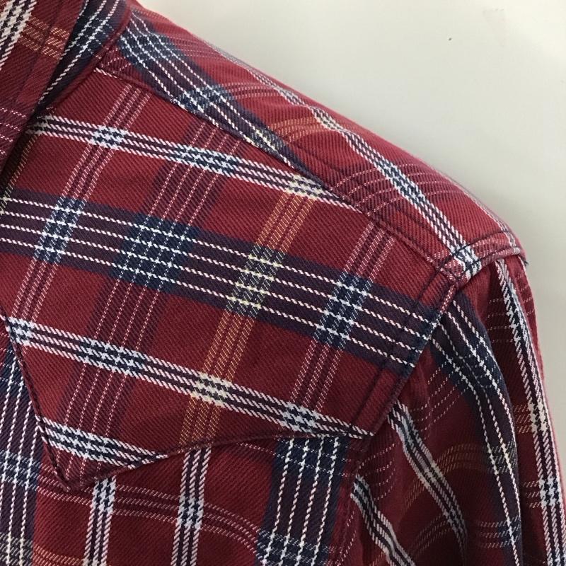 リーバイスレッドタブ Levi s RED TAB シャツ、ブラウス 長袖 ウエスタンシャツ L チェック えんじ / ワインレッド /  メンズ USED 古着 中古 10123296