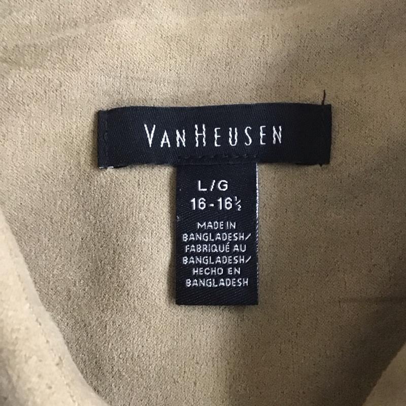 ウ゛ァンヒューゼン VANHEUSEN シャツ、ブラウス 長袖 L 無地 ベージュ / ベージュ /  メンズ USED 古着 中古 10108056
