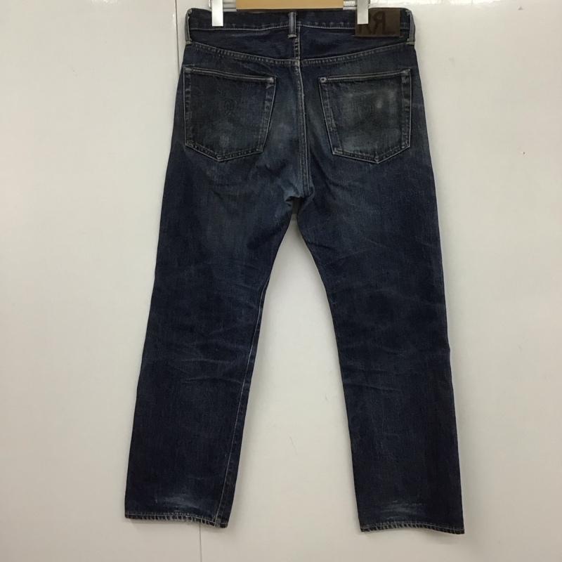 ダブルアールエル RRL パンツ デニム、ジーンズ デニムパンツ ストレートパンツ ワイドパンツ カジュアルパンツ ダメージ加工 32インチ 無地 インディゴ / インディゴ /  メンズ USED 古着 中古 10109310
