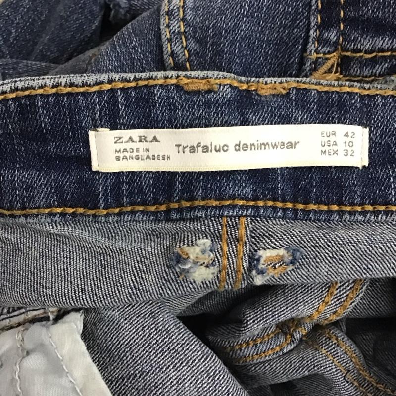 ザラ ZARA パンツ デニム、ジーンズ デニムパンツ スリムパンツ ストレッチパンツ ジーンズ 42インチ 無地 インディゴ / インディゴ /  レディース USED 古着 中古 10120409