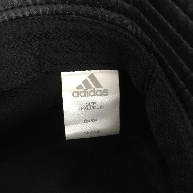 アディダス adidas 帽子 ハット フェイクレザー バケットハット ロゴ、文字 黒 / ブラック /  メンズ USED 古着 中古 10140610