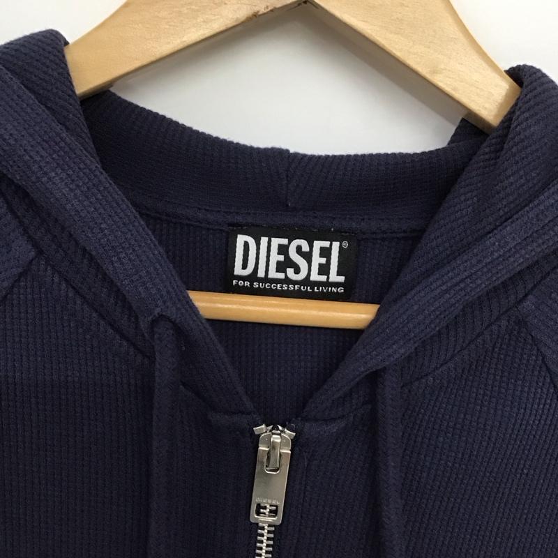 ディーゼル DIESEL パーカー 長袖 ジップアップパーカー 長袖パーカー S ロゴ、文字 紺 / ネイビー /  メンズ USED 古着 中古 10148316