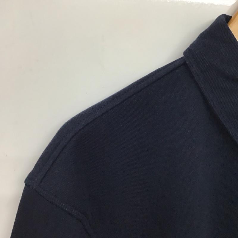 ザラ ZARA ポロシャツ 長袖 長袖ポロシャツ スウェット 長袖カットソー M 無地 紺 / ネイビー /  メンズ USED 古着 中古 10136718