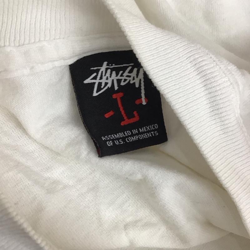 ステューシー STUSSY Tシャツ 半袖 半袖カットソー プリントTシャツ クルーネックカットソー L プリント 白 / ホワイト /  メンズ USED 古着 中古 10112092