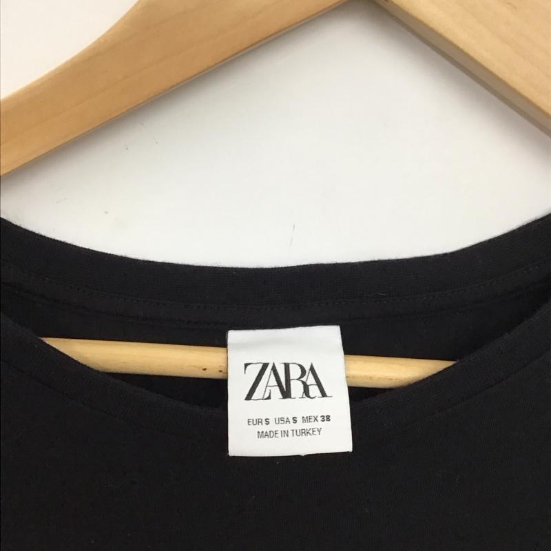 ザラ ZARA Tシャツ 半袖 半袖カットソー プリントTシャツ クルーネックカットソー S ロゴ、文字 黒 / ブラック /  メンズ USED 古着 中古 10150905