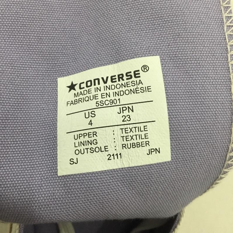 コンバース CONVERSE スニーカー スニーカー 5SC901 ALL STAR 100 HI earth music&ecology 別注 タグ付き 箱有 23.0cm ロゴ、文字 ベージュ / ベージュ / X 紫 / パープル /  レディース USED 古着 中古 10141907