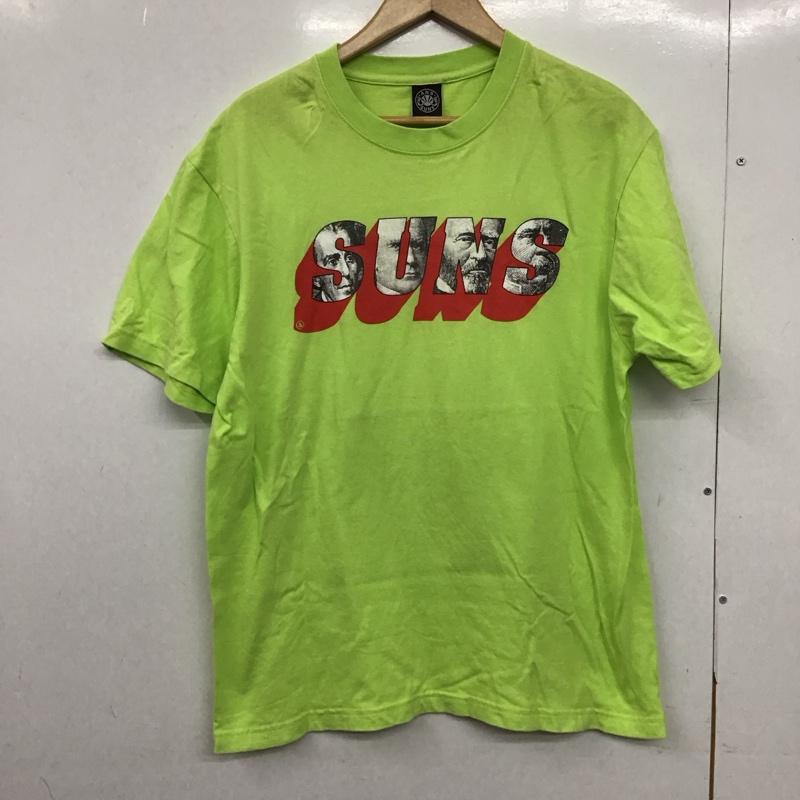 アンドサンズ ANDSUNS Tシャツ 半袖 半袖カットソー プリントTシャツ クルーネックカットソー L プリント 黄緑 / イエローグリーン /  メンズ USED 古着 中古 10149931