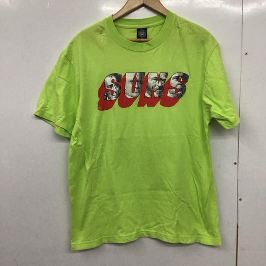アンドサンズ ANDSUNS Tシャツ 半袖 半袖カットソー プリントTシャツ クルーネックカットソー L プリント 黄緑 / イエローグリーン /  メンズ USED 古着 中古 10149931