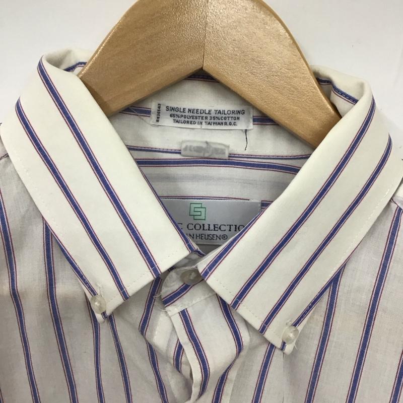 古着 USED シャツ、ブラウス 長袖 VAN HEUSEN ボタンダウンシャツ 90s ストライプ 白 / ホワイト /  メンズ USED 古着 中古 10130757