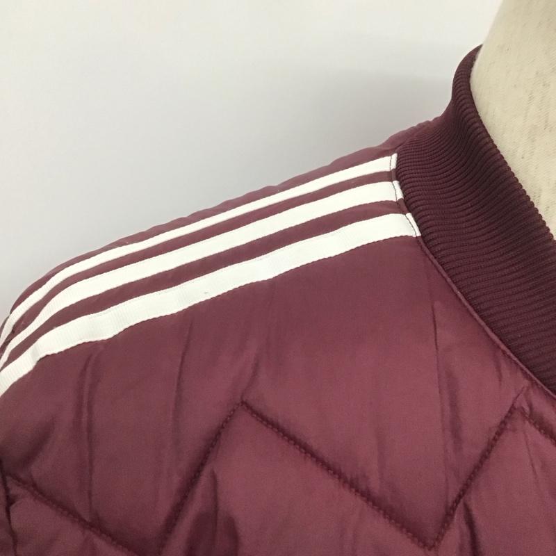 アディダス adidas ジャケット、上着 ジャケット、ブレザー dh5014 キルティング中綿ブルゾン ジップアップジャケット アウター L ロゴ、文字 えんじ / ワインレッド /  メンズ USED 古着 中古 10108488
