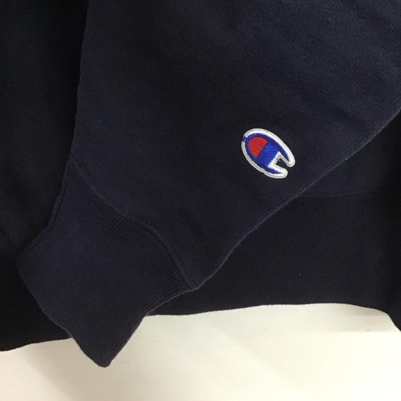 チャンピオン Campion パーカー 長袖 長袖パーカー プルオーバーパーカー スウェット M ロゴ、文字 紺 / ネイビー /  メンズ USED 古着 中古 10147976