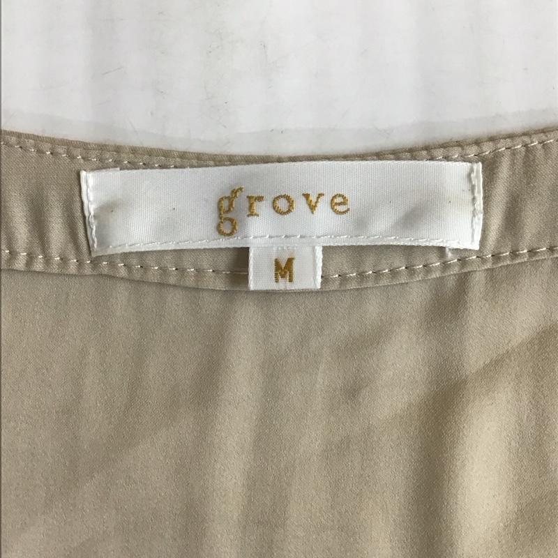 グローブ grove ワンピース ひざ丈スカート 半袖ワンピース フレアスカート ひざ丈 M 無地 ベージュ / ベージュ /  レディース USED 古着 中古 10116331
