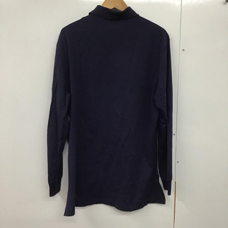 ポロゴルフラルフローレン POLOGOLF ポロシャツ 長袖 長袖ポロシャツ 長袖カットソー カラーシャツ L ロゴ、文字 紺 / ネイビー /  メンズ USED 古着 中古 10141470