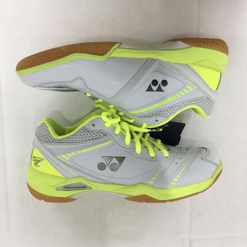 ヨネックス YONEX スニーカー スニーカー SHB66Z パワークッション 66Z バドミントンシューズ 24.5cm 箱有 スリム 24.5cm ロゴ、文字 灰 / グレー / X 黄 / イエロー /  レディース USED 古着 中古 10150022