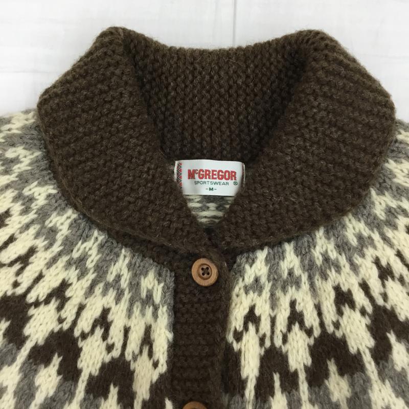 マックレガー McGREGOR カーディガン 長袖 M ノルディック柄 茶 / ブラウン /  レディース USED 古着 中古 10137716