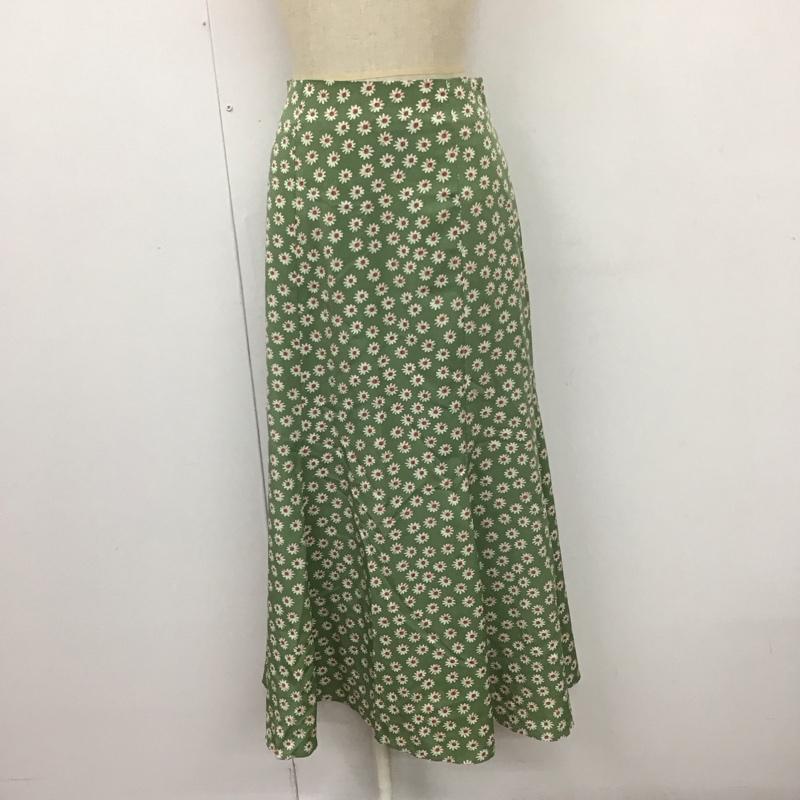 ナイスクラップ NICE CLAUP スカート ロングスカート 後ろファスナー 花柄 薄緑 / ライトグリーン /  レディース USED 古着 中古 10108927