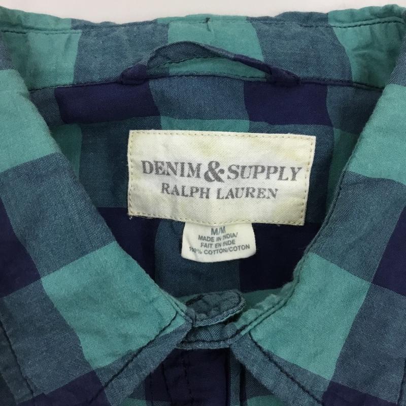 デニム アンド サプライ DENIM & SUPPLY シャツ、ブラウス 長袖 胸ポケット M チェック 緑 / グリーン / X 紺 / ネイビー /  メンズ USED 古着 中古 10117158