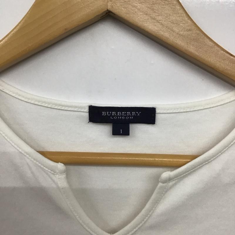 バーバリーロンドン Burberry London Tシャツ 半袖 FAA29-410 キーネック 1 花柄 白 / ホワイト /  レディース USED 古着 中古 10141964