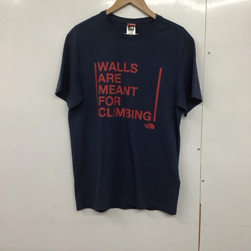 ザノースフェイス THE NORTH FACE Tシャツ 半袖 半袖カットソー プリントTシャツ クルーネックカットソー S ロゴ、文字 紺 / ネイビー /  メンズ USED 古着 中古 10141499