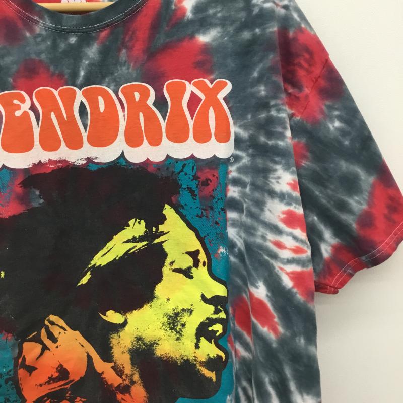 ユーズドクロージング used clothes Tシャツ 半袖 Jimi Hendrix　ジミ・ヘンドリックス タイダイ柄 XXL 総柄 灰 / グレー / X 赤 / レッド /  メンズ USED 古着 中古 10129331