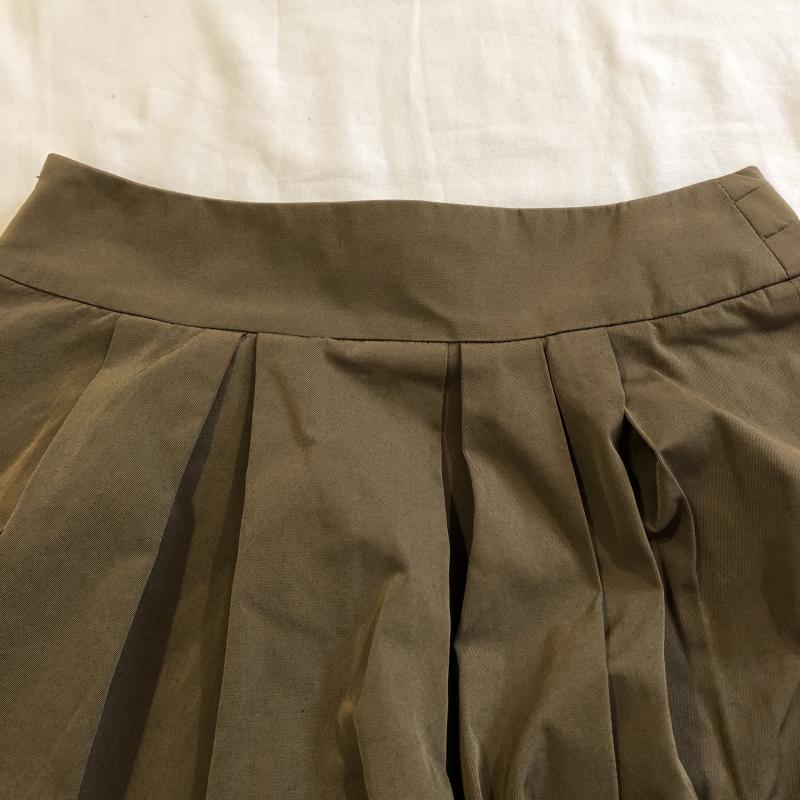 ランバン コレクション LANVIN collection スカート ひざ丈スカート タフタスカート 40 無地 X  茶 / ブラウン / X カーキ / カーキ /  レディース USED 古着 中古 10031204