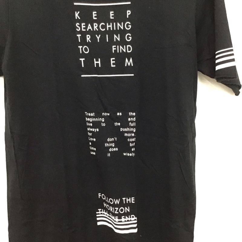 ザラメン ZARA MAN Tシャツ 半袖 半袖カットソー プリントTシャツ クルーネックカットソー S プリント 黒 / ブラック /  メンズ USED 古着 中古 10135727