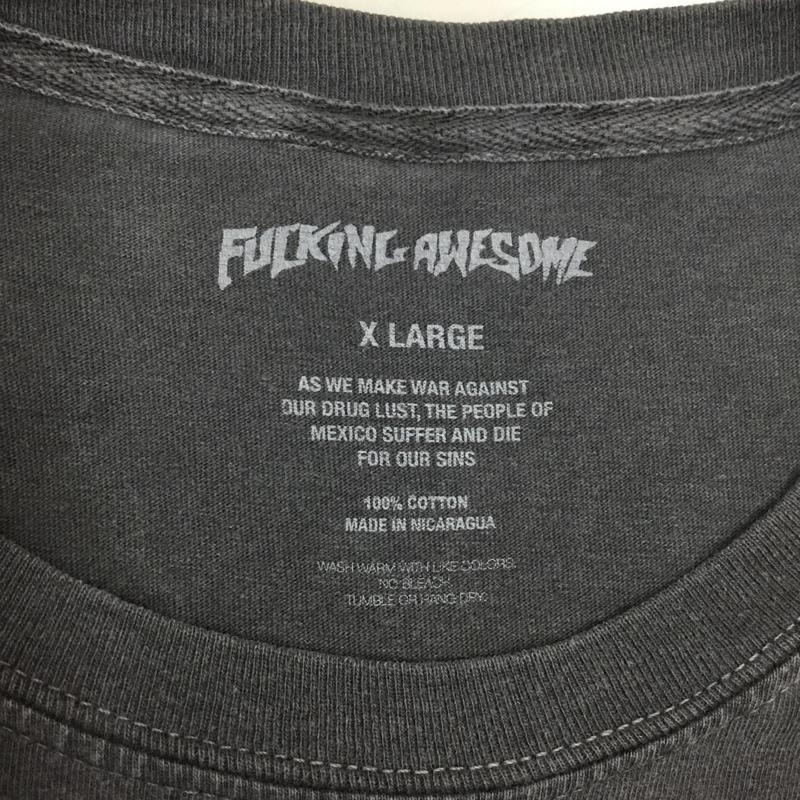 ファッキンオーサム FUCKING AWESOME Tシャツ 半袖 半袖カットソー プリントTシャツ クルーネックカットソー XL ロゴ、文字 黒 / ブラック /  メンズ USED 古着 中古 10116724