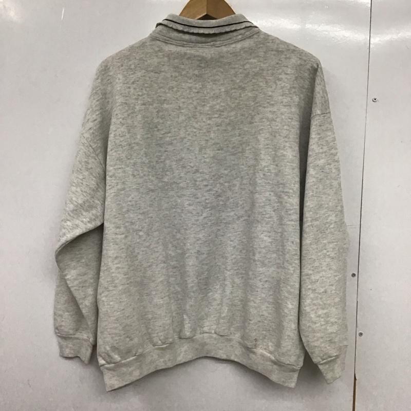 古着 USED トレーナー 長袖 長袖トレーナー スウェット ジップアップネック プルオーバー morningsun L プリント 灰 / グレー /  メンズ USED 古着 中古 10148978