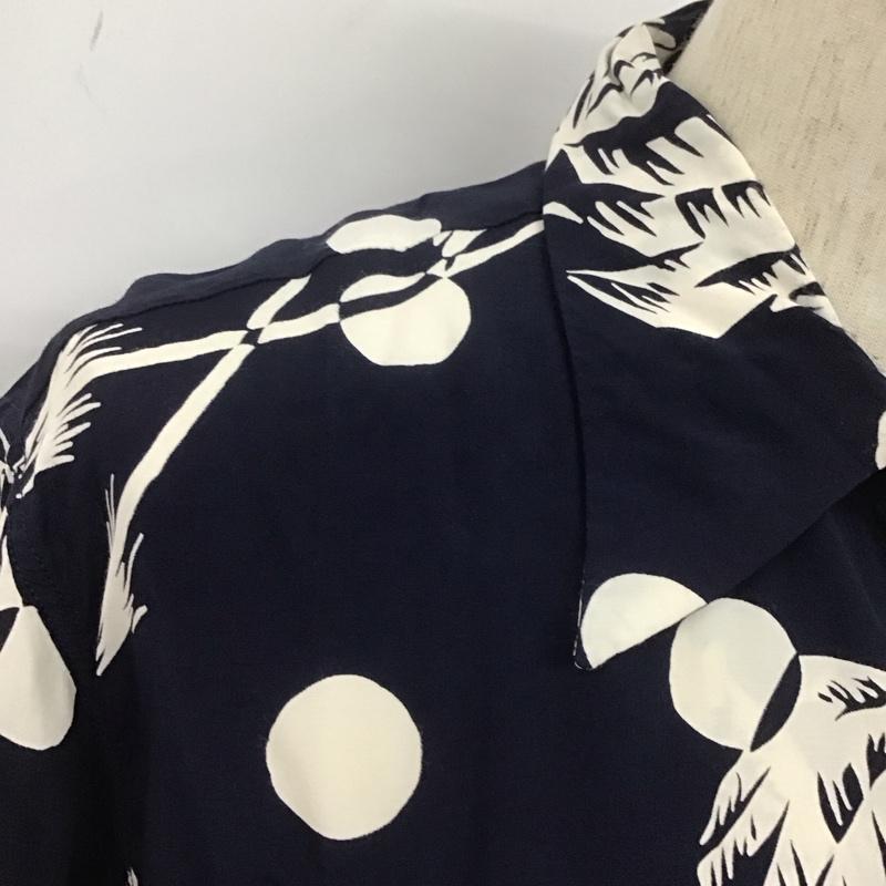 デュークカハナモク DUKE KAHANAMOKU シャツ、ブラウス 半袖 DK36980 MOONLIGHT PALM TREE スペシャルエディション アロハシャツ 箱有 L 総柄 紺 / ネイビー / X 白 / ホワイト /  メンズ USED 古着 中古 10107549