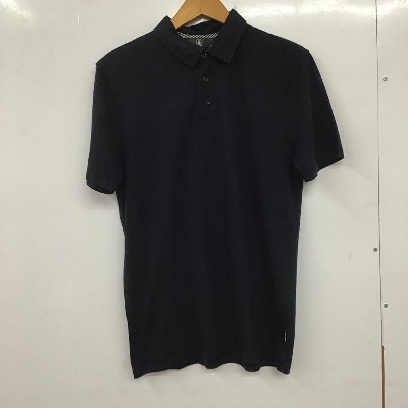 ボルコム VOLCOM ポロシャツ 半袖 半袖ポロシャツ カラーシャツ 半袖カットソー ロゴ、文字 紺 / ネイビー /  メンズ USED 古着 中古 10139829