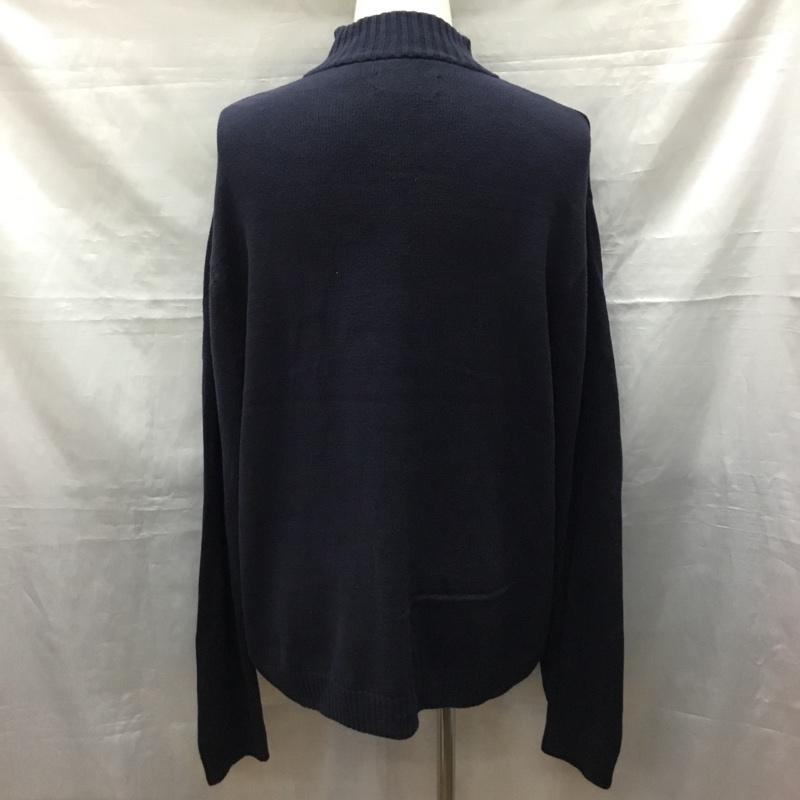 チャップス CHAPS ニット、セーター 長袖 長袖ニットカットソー ニット セーター ジップアップネックニット L ロゴ、文字 紺 / ネイビー /  メンズ USED 古着 中古 10120551