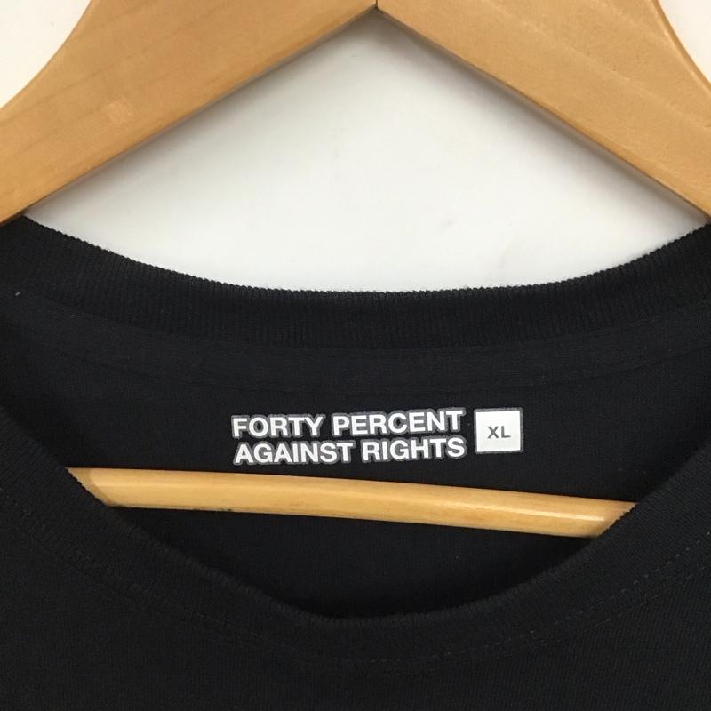 フォーティーパーセントアゲインストライツ FORTY PERCENTS AGAINST RIGHTS Tシャツ 半袖 XL ロゴ、文字 X プリント 黒 / ブラック /  メンズ USED 古着 中古 10134971
