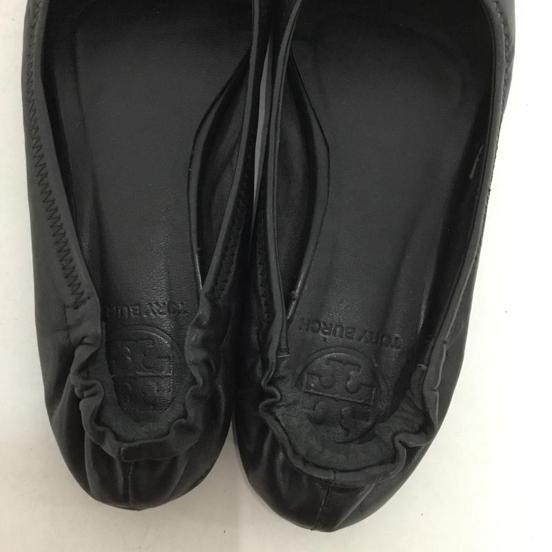 トリーバーチ TORY BURCH パンプス パンプス フラットシューズ ロゴ、文字 黒 / ブラック / X 金 / ゴールド /  レディース USED 古着 中古 10149814