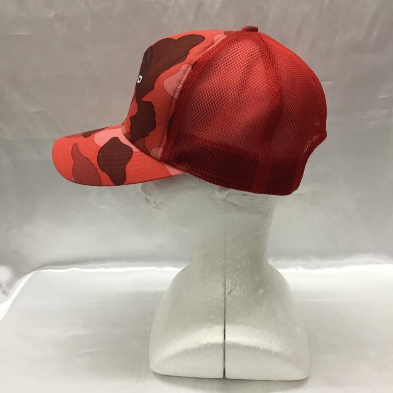 アベイシングエイプ A BATHING APE 帽子 キャップ NERD メッシュキャップ FREE ロゴ、文字 赤 / レッド /  メンズ USED 古着 中古 10109192