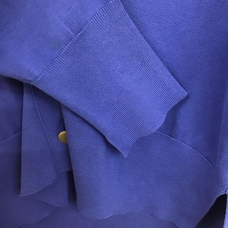 ニジュウサンク 23区 カーディガン 長袖 長袖カーディガン 前ボタン ニットカーディガン 38 無地 青 / ブルー /  レディース USED 古着 中古 10142512