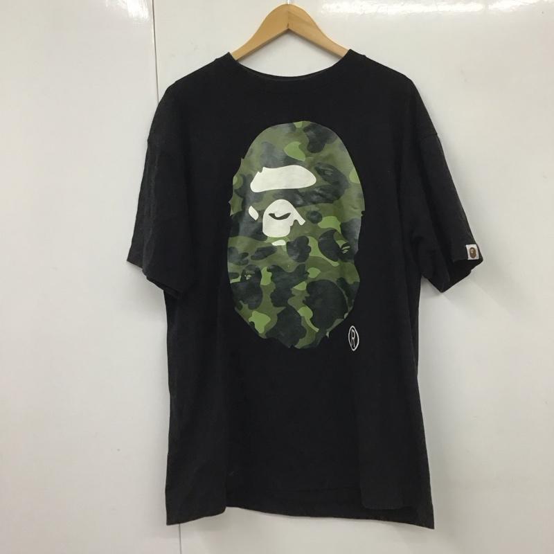 アベイシングエイプ A BATHING APE Tシャツ 半袖 半袖カットソー プリントTシャツ クルーネックカットソー XL プリント 黒 / ブラック /  メンズ USED 古着 中古 10131405