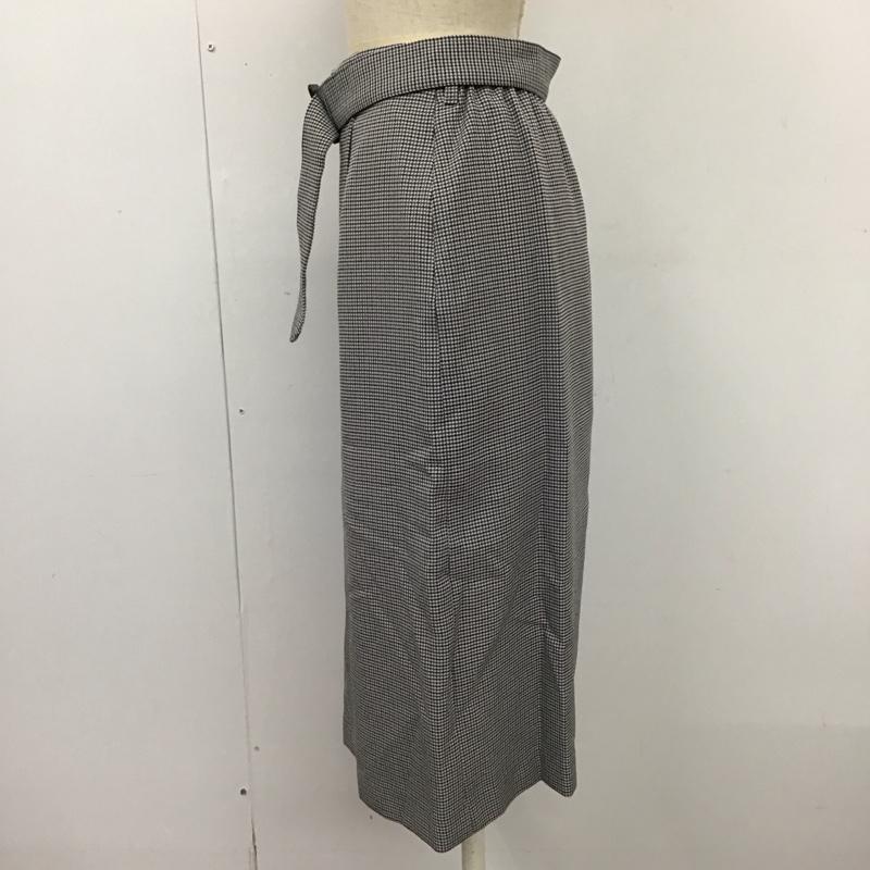 ロペピクニック ROPE  PICNIC スカート ロングスカート GDC-59050-B ベルト付き 36 千鳥格子 灰 / グレー / X 黒 / ブラック /  レディース USED 古着 中古 10114400