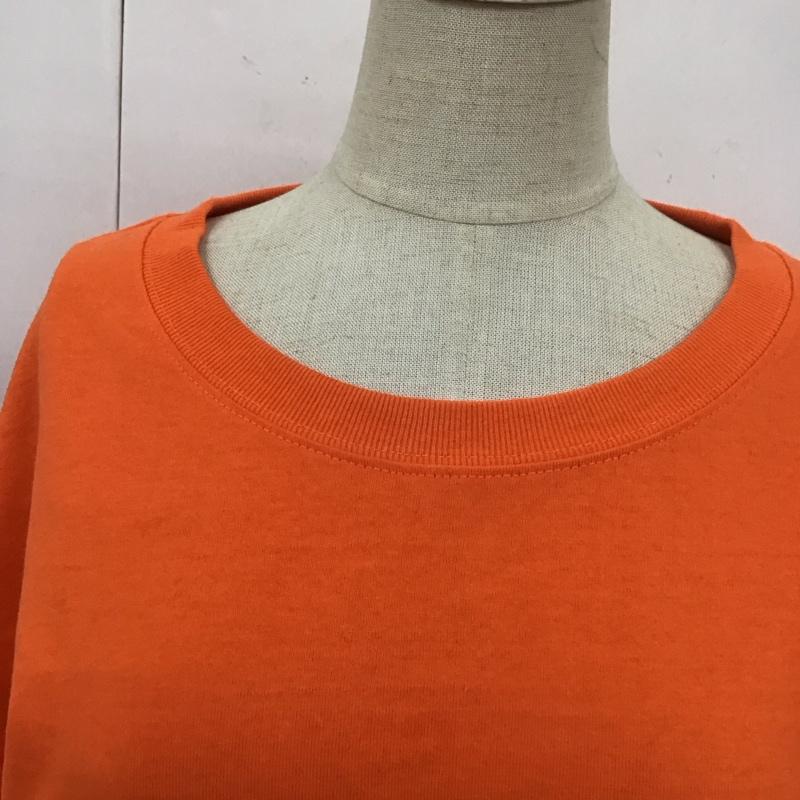 チャンピオン Champion ワンピース ひざ丈スカート CWSP30C Tシャツワンピース カットソー FREE ロゴ、文字 橙 / オレンジ /  レディース USED 古着 中古 10113781