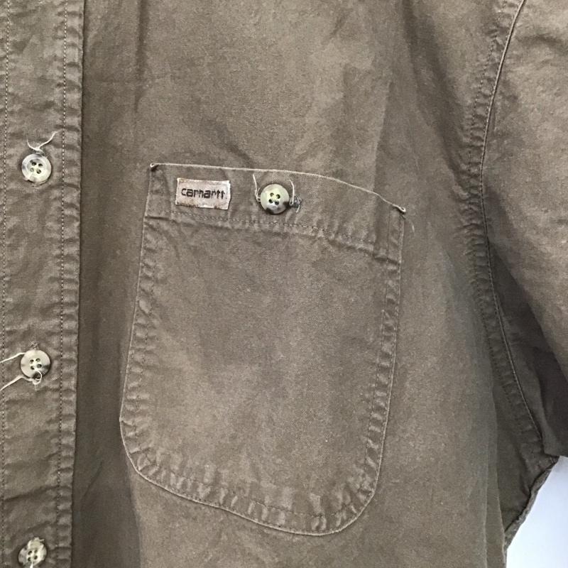 カーハート Carhartt シャツ、ブラウス 半袖 半袖シャツ 無地シャツ ポケットシャツ ロゴ、文字 茶 / ブラウン /  メンズ USED 古着 中古 10138209
