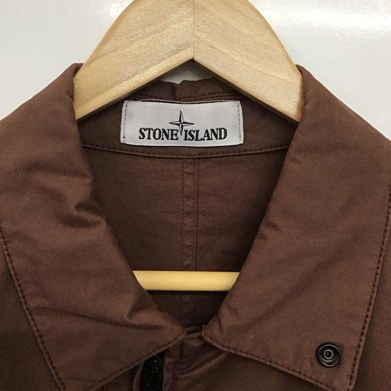 ストーンアイランド STONE ISLAND ジャケット、上着 ジャケット、ブレザー 751510610 ジップアップワークジャケット アウター M ロゴ、文字 茶 / ブラウン /  メンズ USED 古着 中古 10142092