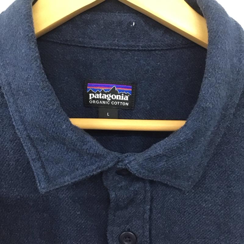 パタゴニア patagonia シャツ、ブラウス 長袖 長袖シャツ 無地シャツ カラーシャツ L 無地 紺 / ネイビー /  メンズ USED 古着 中古 10139846