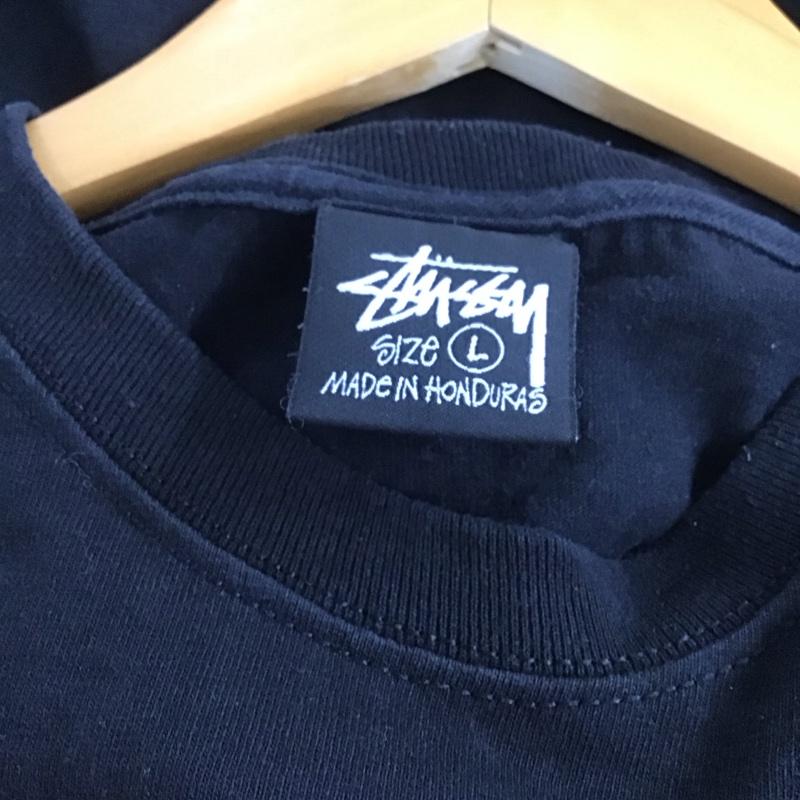 ステューシー STUSSY Tシャツ 半袖 L ロゴ、文字 黒 / ブラック /  メンズ USED 古着 中古 10132421
