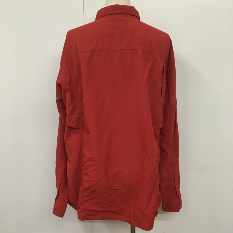 コロンビア Columbia シャツ、ブラウス 長袖 1564361 XM7022 ナイロンシャツ XL ロゴ、文字 赤 / レッド /  メンズ USED 古着 中古 10108260