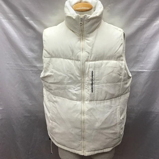 トミー ジーンズ TOMMY JEANS ベスト ベスト ダウン フェザー スタンドカラー M ロゴ、文字 アイボリー / アイボリー /  メンズ USED 古着 中古 10122630