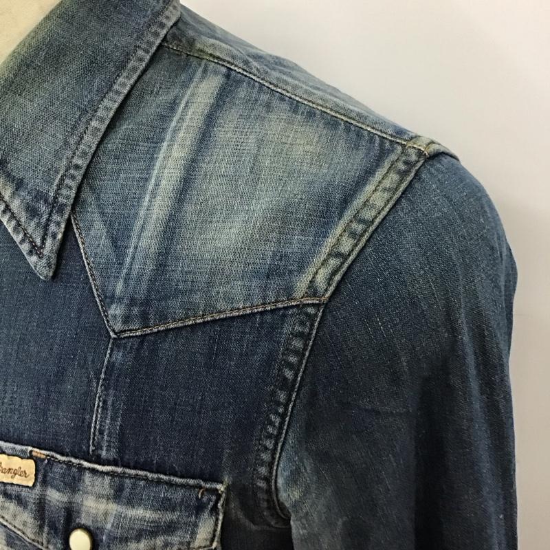 エーケーエム AKM シャツ、ブラウス 長袖 長袖デニムシャツ 長袖シャツ カジュアルシャツ カラーシャツ S 無地 インディゴ / インディゴ /  メンズ USED 古着 中古 10114414