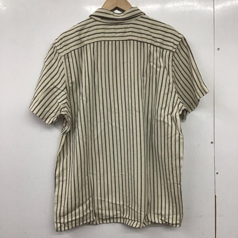 バナナリパブリック BANANA REPUBLIC シャツ、ブラウス 半袖 半袖シャツ プリントシャツ カジュアルシャツ L ストライプ ベージュ / ベージュ /  メンズ USED 古着 中古 10140143