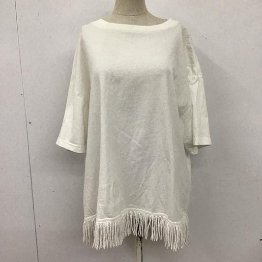 ジーナシス JEANASIS カットソー 半袖 JS062905SB 裾フリンジカットソー FREE 無地 白 / ホワイト /  レディース USED 古着 中古 10126483